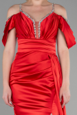 Abendkleid Lang Satin Rot ABU3398