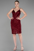 Abendkleid Kurz Weinrot ABK1541