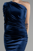 Partykleid Kurz Samt Marineblau ABK1886
