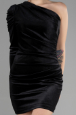 Partykleid Kurz Samt Schwarz ABK1886