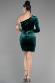 Partykleid Kurz Samt Smaragdgrün ABK1886