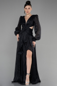 Abschlusskleid Lang Chiffon Schwarz ABU3397