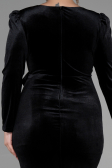 Partykleid Midi Samt Schwarz ABK1896