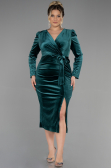 Partykleid Midi Samt Smaragdgrün ABK1896