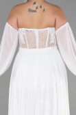 Weiß Abendgarderobe İn Großen Größen Chiffon Lang ABU3380