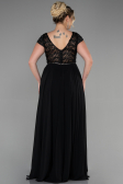 Abendgarderobe in Großen Größen Lang Chiffon Schwarz ABU3441