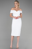 Partykleid Midi Weiß ABK1902
