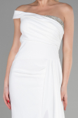 Weiß Abendkleid İm Meerjungfrau-Stil Lang ABU3324