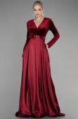 Weinrot Abendkleid Lang ABU1523