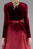 Weinrot Abendkleid Lang ABU1523