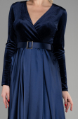 Marineblau Abendkleid Lang ABU1523