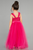 Fuchsie Abendkleid Für Kinder Lang ABU3031