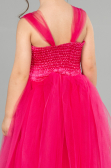 Fuchsie Abendkleid Für Kinder Lang ABU3031