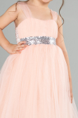 Lachs Abendkleid Für Kinder Lang ABU3031