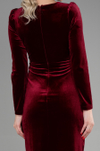 Partykleid Midi Samt Weinrot ABK1896