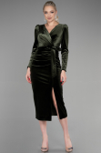 Partykleid Midi Samt Khaki ABK1896