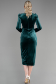 Partykleid Midi Samt Smaragdgrün ABK1896