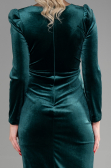 Partykleid Midi Samt Smaragdgrün ABK1896