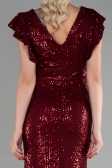 Abendkleid im Meerjungfrau-Stil Lang Weinrot ABU1481