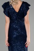 Abendkleid im Meerjungfrau-Stil Lang Marineblau ABU1481