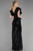 Abendkleid im Meerjungfrau-Stil Lang Schwarz ABU1481