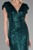 Abendkleid im Meerjungfrau-Stil Lang Smaragdgrün ABU1481
