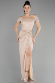 Abschlusskleid Lang Beige ABU3473