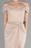 Abschlusskleid Lang Beige ABU3473
