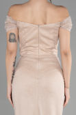 Abschlusskleid Lang Beige ABU3473
