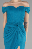 Abschlusskleid Lang Petrolgrün ABU3473