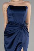 Abschlusskleid Lang Satin Marineblau ABU3474