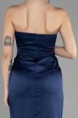 Abschlusskleid Lang Satin Marineblau ABU3474