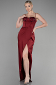 Abendkleid Lang Satin Weinrot ABU3390