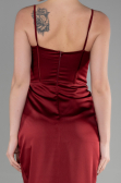 Abendkleid Lang Satin Weinrot ABU3390