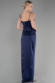 Abendkleid Lang Satin Marineblau ABU3390