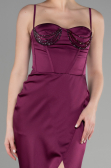 Abendkleid Lang Satin Pflaume ABU3390