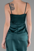Abendkleid Lang Satin Smaragdgrün ABU3390