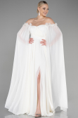 Standesamtkleid Lang Chiffon Weiß ABU3462