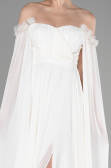 Standesamtkleid Lang Chiffon Weiß ABU3462