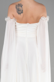 Standesamtkleid Lang Chiffon Weiß ABU3462