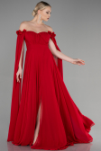 Standesamtkleid Lang Chiffon Rot ABU3462