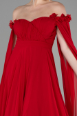 Standesamtkleid Lang Chiffon Rot ABU3462