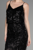 Partykleid Kurz Schuppig Schwarz ABK1910