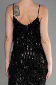 Partykleid Kurz Schuppig Schwarz ABK1910