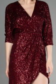 Partykleid Kurz Schuppig Weinrot ABK1912
