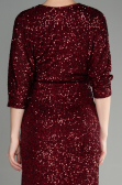 Partykleid Kurz Schuppig Weinrot ABK1912