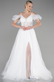 Abendkleid Lang Weiß ABU3500