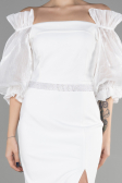 Standesamtkleid Lang Weiß ABU3508