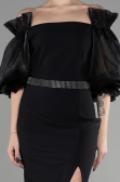 Standesamtkleid Lang Schwarz ABU3508