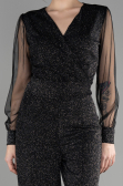 Schwarz-Silber Abendkleid ABT012